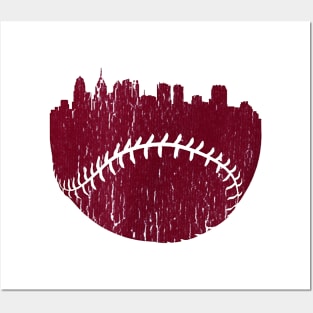 Philadelphia PA Cityscape Baseball Retro Posters and Art